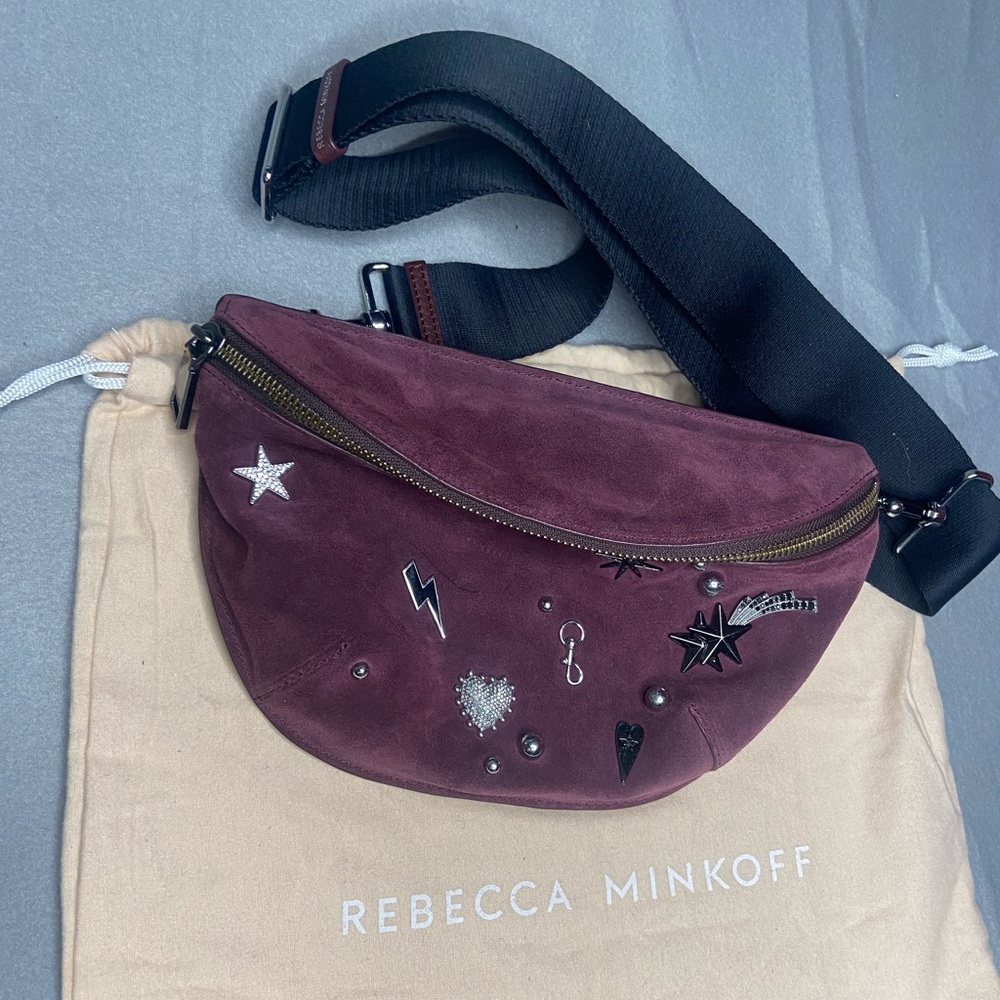 Rebecca Minkoff Purple Crossbody Bag with Whimsical Embellishments